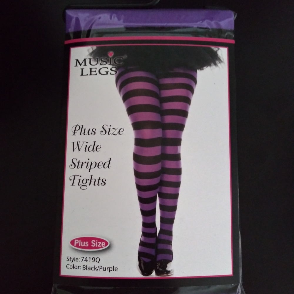 Plus Size Striped Tights